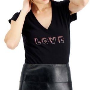 INC International Concepts Black Cotton Love
Graphic-Print T-Shirt Size Small